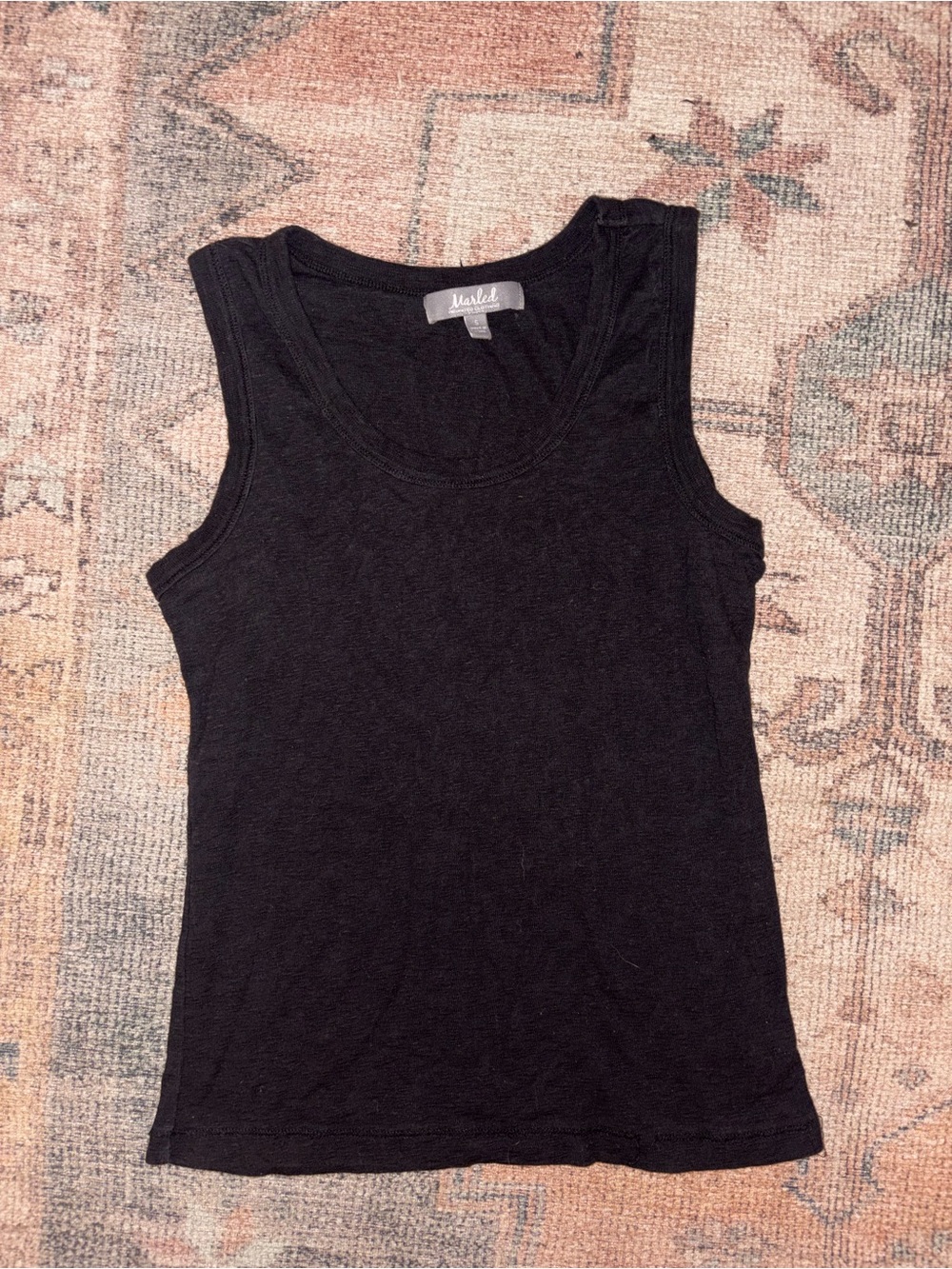 Black Ribbed Scoop Neck Tank
